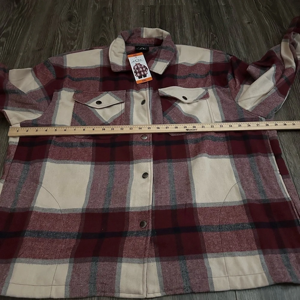 HFX plaid shirt jacket size XXL new